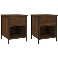 vidaXL Tables de chevet 2pcs chêne marron 40x42x50cm bois d'ingénierie
