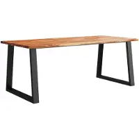 vidaXL Table de salle à manger bord d'arbre 200x90x75 cm bois massif acacia