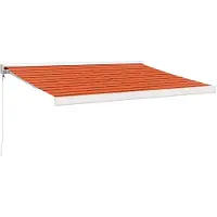 vidaXL Marquise rétractable Orange et brun 3,5x2,5 m Tissu & aluminium