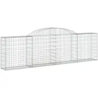 vidaXL Gabion avec arc surélevé 300x30x80/100 cm Fer galvanisé