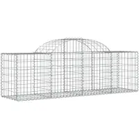 vidaXL Gabion avec arc surélevé 200x50x60/80 cm Fer galvanisé