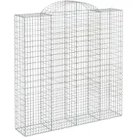 vidaXL Gabion avec arche haute 200x50x200/220 cm Fer galvanisé