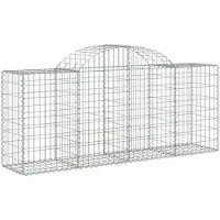 vidaXL Gabion avec arc surélevé 200x50x80/100 cm Fer galvanisé