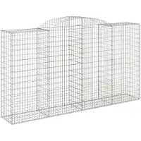 vidaXL Gabion avec arc surélevé 300x50x160/180 cm Fer galvanisé