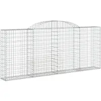 vidaXL Gabion avec arc surélevé 300x30x120/140 cm Fer galvanisé