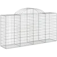 vidaXL Gabion avec arche haute 200x50x100/120 cm Fer galvanisé
