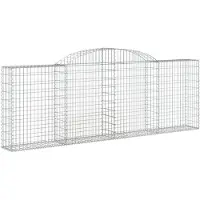 vidaXL Gabion avec arc surélevé 300x30x100/120 cm Fer galvanisé