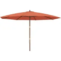 vidaXL Parasol avec mât en bois 400x273 cm couleur terre cuite
