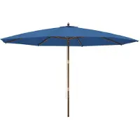 vidaXL Parasol avec mât en bois 400x273 cm bleu azur