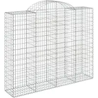 vidaXL Gabion avec arche haute 200x50x160/180 cm Fer galvanisé