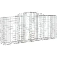vidaXL Gabion avec arc surélevé 300x50x120/140 cm Fer galvanisé