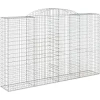 vidaXL Gabion avec arc surélevé 300x50x180/200 cm Fer galvanisé