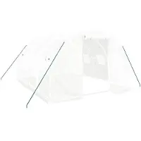 vidaXL Serre avec cadre en acier blanc 12 m² 4x3x2 m