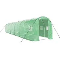 vidaXL Serre avec cadre en acier vert 24 m² 12x2x2 m