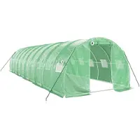 vidaXL Serre avec cadre en acier vert 30 m² 10x3x2 m