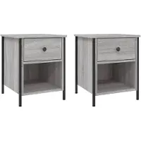 vidaXL Tables de chevet 2 pcs sonoma gris 40x42x50cm bois d'ingénierie