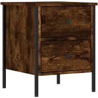 vidaXL Table de chevet chêne fumé 40x42x50 cm bois d'ingénierie