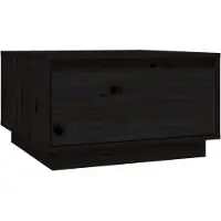 vidaXL Table basse noire 55x56x32 cm pin massif