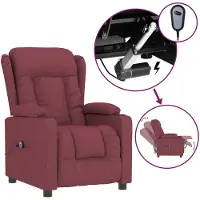 vidaXL Fauteuil relax électrique vin rouge tissu