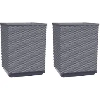 vidaXL Jardinières 2 pcs bleu gris 30x30x37 cm polypropylène