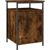 vidaXL Table de chevet chêne fumé 40x42x60 cm bois d'ingénierie