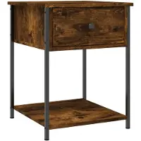 vidaXL Table de chevet chêne fumé 44x45x58 cm bois d'ingénierie