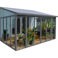 Palram - Canopia Jardin d’hiver Véranda Sanremo Palram - Auvent 3 x 5,4 m gris