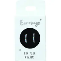 Depesche Boucles d'oreilles argentées ou dorées - Créoles- Nr.15 pierres argentées b
