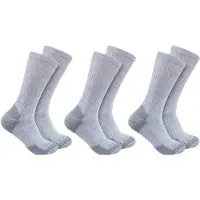 Carhartt Midweight Cotton Blend Crew Chaussettes - Pack de 3 Taille