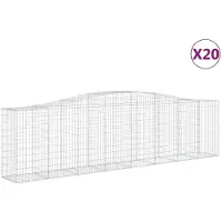vidaXL Gabions avec arc surélevé 20 pcs 400x50x100/120cm Fer galvanisé