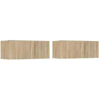 vidaXL Armoires TV 2 pcs. chêne Sonoma 80x30x30 cm Matériau bois
