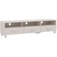 vidaXL Armoire TV HAMAR Blanc 158x40x40 cm Pin massif