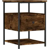 vidaXL Table de chevet chêne fumé 40x42x56 cm bois d'ingénierie