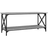 vidaXL Table basse Gris Sonoma 100x45x45 cm Bois composite et fer