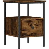 vidaXL Table de chevet chêne fumé 34x36x50 cm bois d'ingénierie