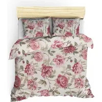 L'essentiel Maison , Begonvilla- EPF4123, rose, couettes, 65 % coton / 35 % polyester