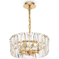 Maytoni Puntes Plafonnier Suspendu Cylindrique Moderne Puntes À 4 Ampoules Dorées
