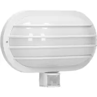 Virone LASO, luminaire de jardin avec détecteur de mouvement 180°, 1x60W, E27, IP44, plastique, blanc