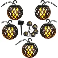 Saska Garden Lampes solaires boules de feu, diamètre 7cm, 5 pcs (5000 lm, IP44)