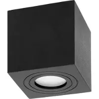Adviti Megy Plafonnier Carré GU10 IP54 Etanche 50W Max (Ampoule A Acheter Séparément) (Noir)