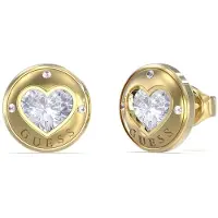 GUESS Rolling Hearts Romantic Gold Plated Earrings JUBE03349JWYGT/U, (Acier)