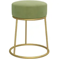 vidaXL Tabouret rond Vert moutarde Velours