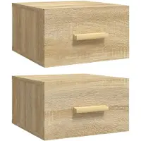vidaXL Tables de chevet murales 2 pcs chêne sonoma 35x35x20 cm
