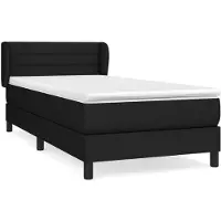 vidaXL Lit boxspring avec matelas noir 100x200 cm tissu