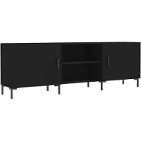 vidaXL Armoire TV noire 150x30x50 cm Bois composite