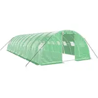 vidaXL Serre avec cadre en acier vert 40 m² 10x4x2 m