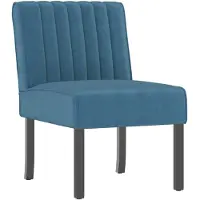 vidaXL Fauteuil sans accoudoirs bleu velours