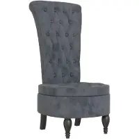 vidaXL Chaise à dossier haut gris foncé velours conception de bouton