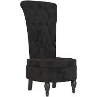 vidaXL Chaise à dossier haut noir velours conception de bouton