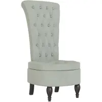 vidaXL Chaise à dossier haut gris clair velours conception de bouton